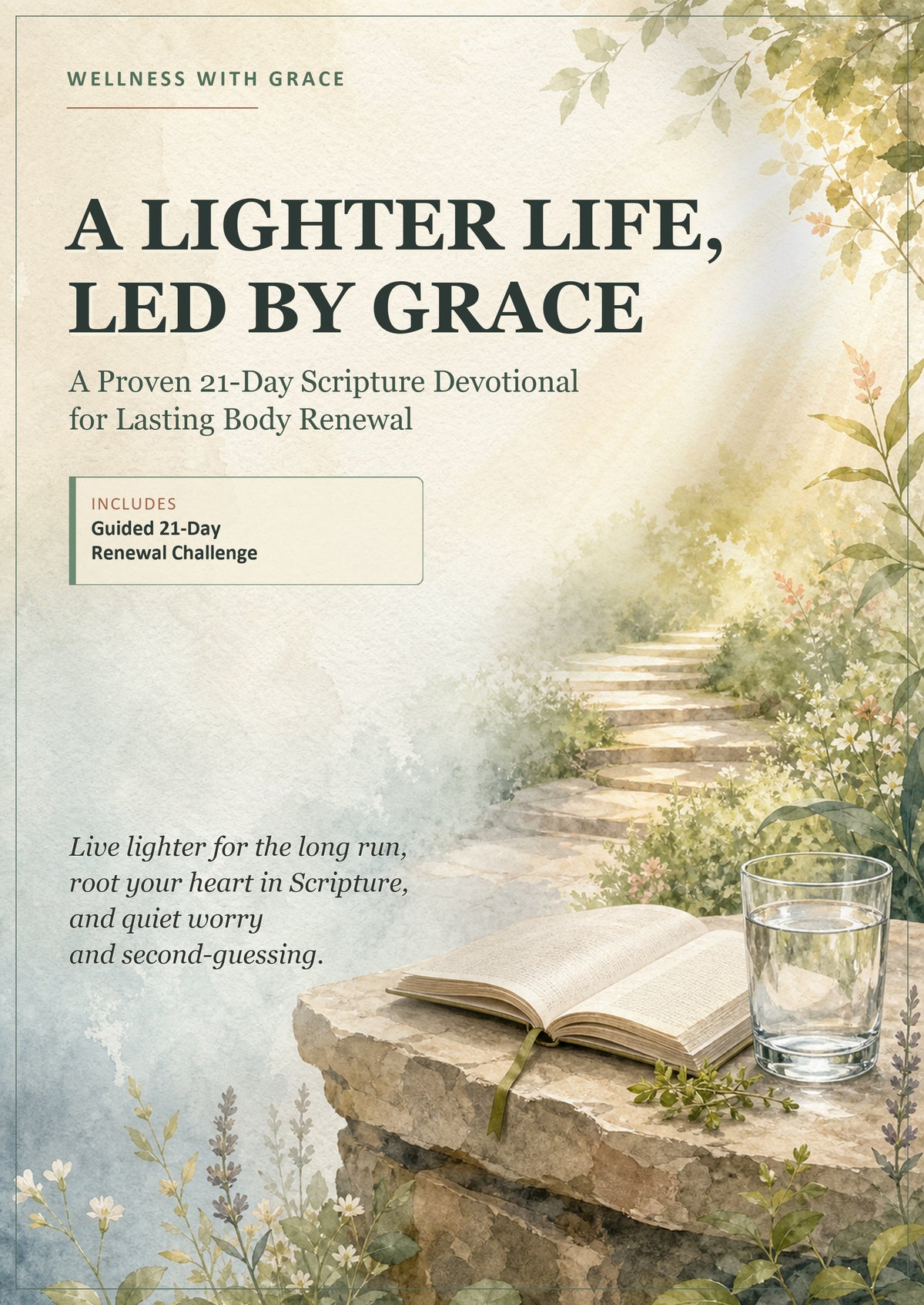 A Lighter Life, Led by Grace: 21-Day Scripture Devotional for Body Renewal, Faith-Based Wellness, Prayer Prompts & Gentle Habit Change