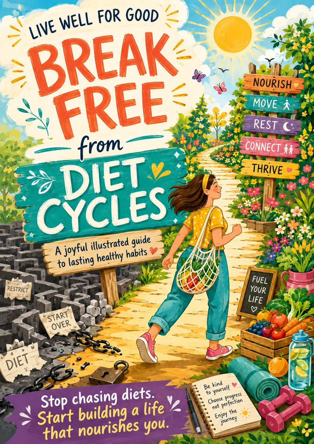 Break Free from Diet Cycles: A Joyful Illustrated Guide to Building Lasting Healthy Habits, Nourishing Your Body, and Living Well Without Restrictive Dieting