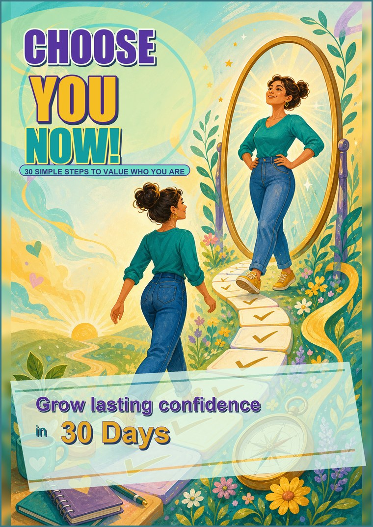 Choose You Now! 30-Day Confidence & Self-Esteem Guide | Bright Illustrated Paperback for Self-Love, Boundaries, and Daily Growth