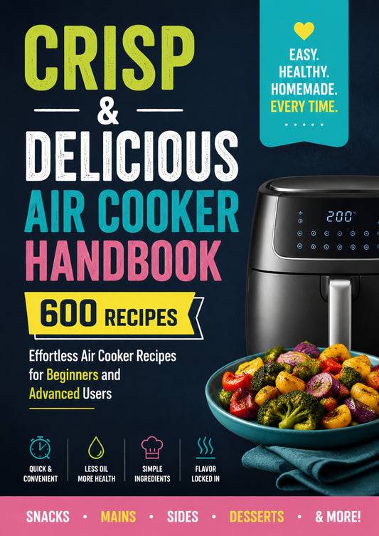 Crisp & Delicious Air Cooker Handbook: 600 Easy, Healthy Homemade Recipes for Beginners and Advanced Users
