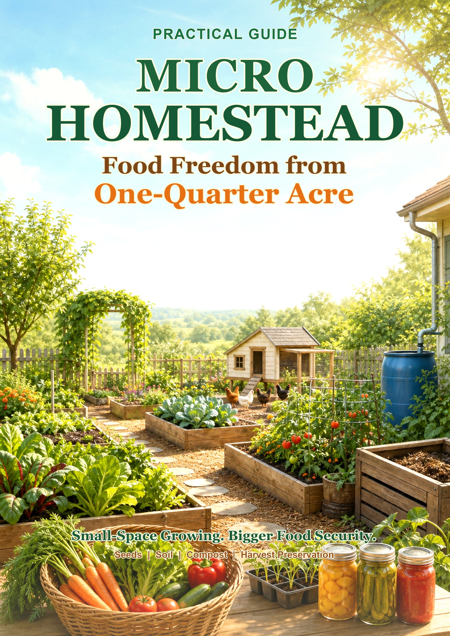 MicroHOMESTEAD: Food Freedom from One-Quarter Acre | Practical Paperback Guide to Seeds, Soil, Compost, Organic Growing & Harvest Preservation